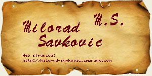 Milorad Savković vizit kartica